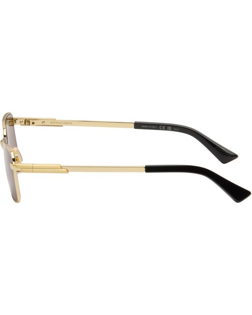 Bottega Veneta Black Classic Rectangular Sunglasses
