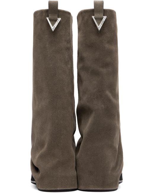 The Attico Brown Taupe Robin Combat Boots