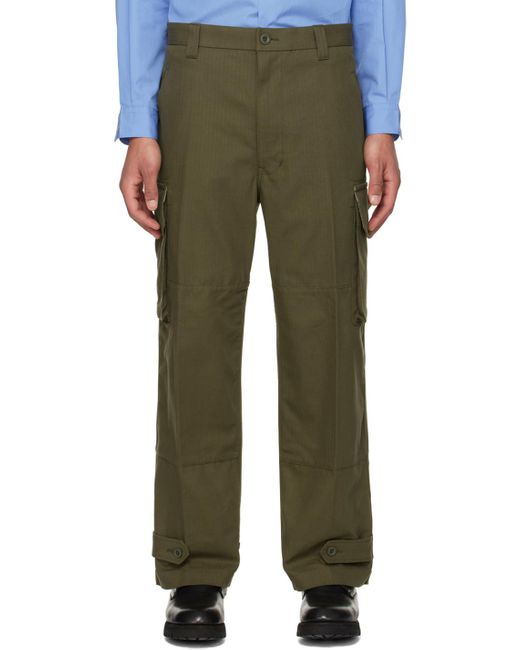 Comme des Garçons Green Khaki Creased Cargo Pants for men