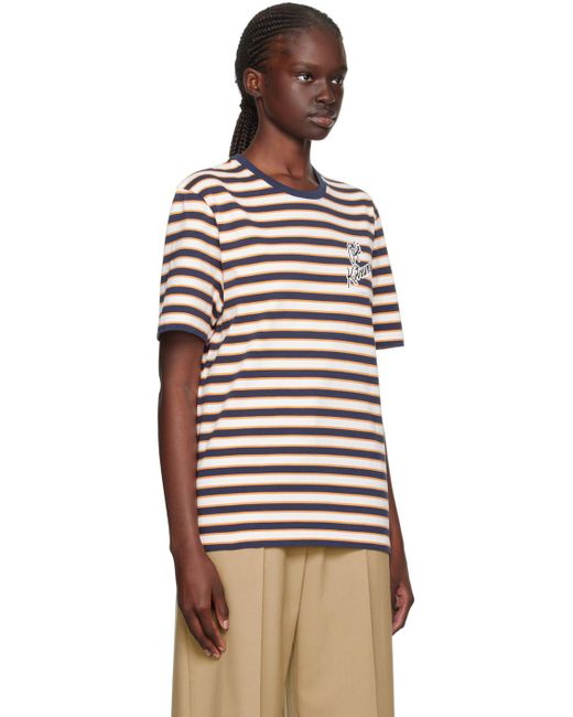 Maison Kitsuné Multicolor Striped T-shirt