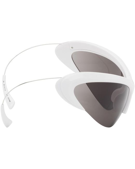 Lunettes de soleil œil-de-chat blanches à branches fines Balenciaga pour homme en coloris White