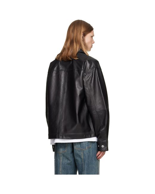 Helmut Lang Black Bonded Leather Jacket for men