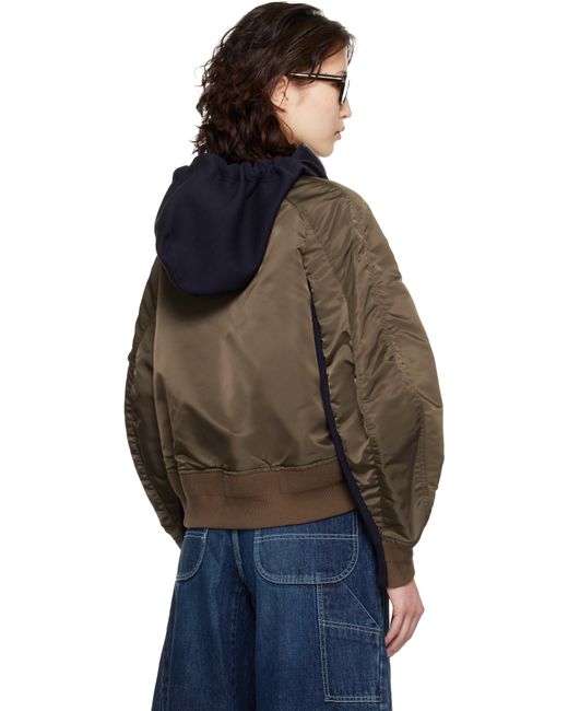Sacai レディース ブルー ネイビー＆カーキ Sponge Sweat フーディ