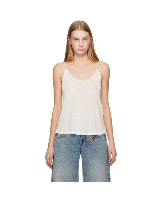 Stella McCartney Blue Pearl Embroidery Top