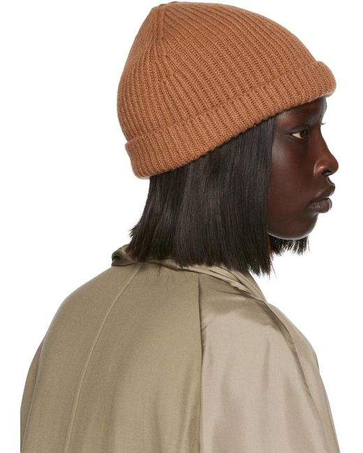 The Row Green Brown Fisher Beanie