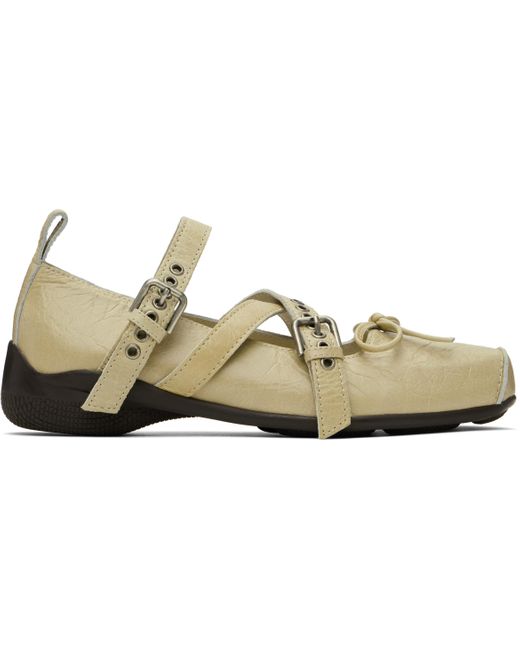 【OPEN YY】CROSS BUCKLE BALLET FLATS (3COLORS) Open Yy Gray Cross Buckle Ballerina Flats | ModeSens