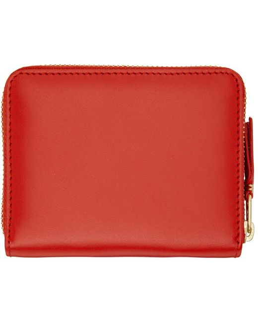 Comme des Garçons Red Comme Des Garçons Wallets Leather Multicard Zip Card Holder for men