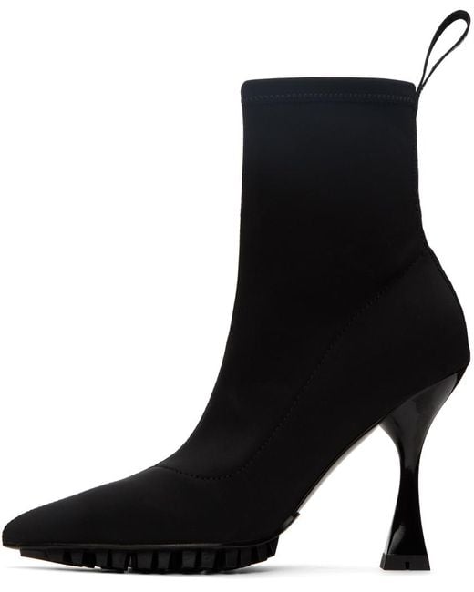 Versace Black Flair Logo Ankle Boots