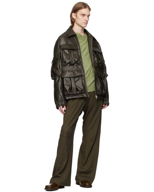 メンズ Omar Afridi カーキ ニー ダーツ フレア スウェットパンツ Green