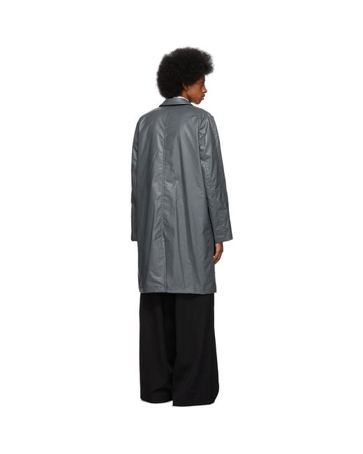 Dries Van Noten Black Coated Cotton Coat for men