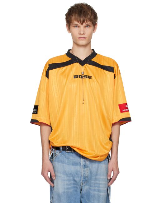 Martine Rose Orange Printed Rugby T-Shirt for men