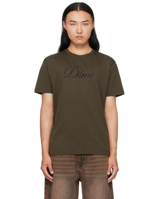 Dime Black Cursive T-Shirt for men