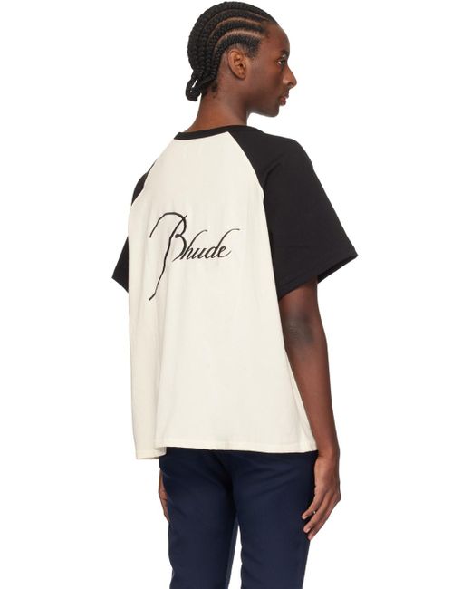 Rhude Black & Off-white Raglan T-shirt for men