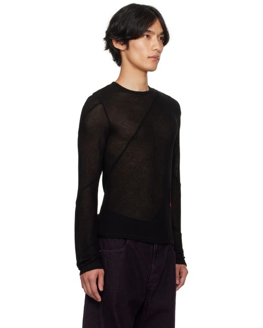 Eckhaus Latta Black Spiral Long Sleeve T-Shirt for men