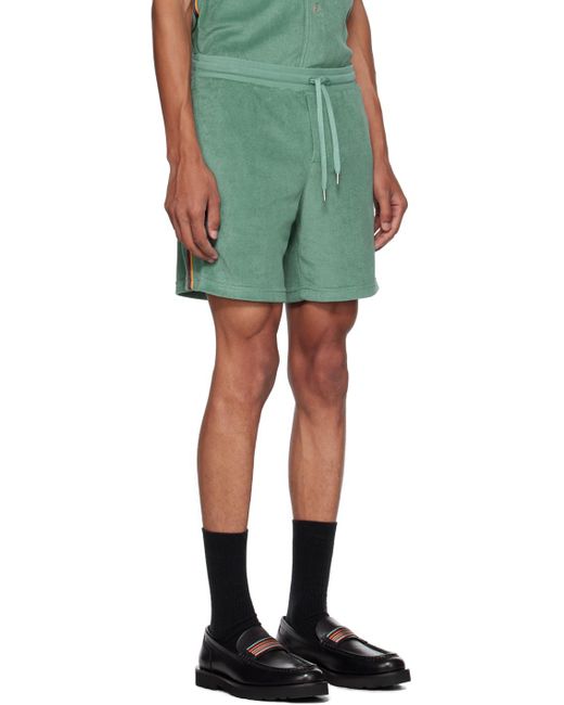 Paul Smith Green Striped Shorts for men