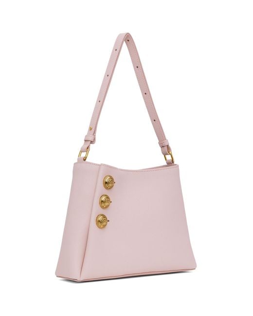 Balmain Pink Emblème Grained Calfskin Shoulder Bag