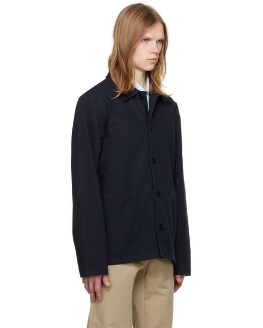 A.P.C. Black . Navy Kerlouan Jacket for men