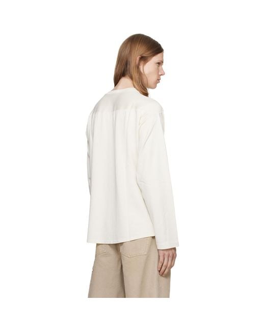 KENZO White Off- Paris Varsity' Long Sleeve T-Shirt for men