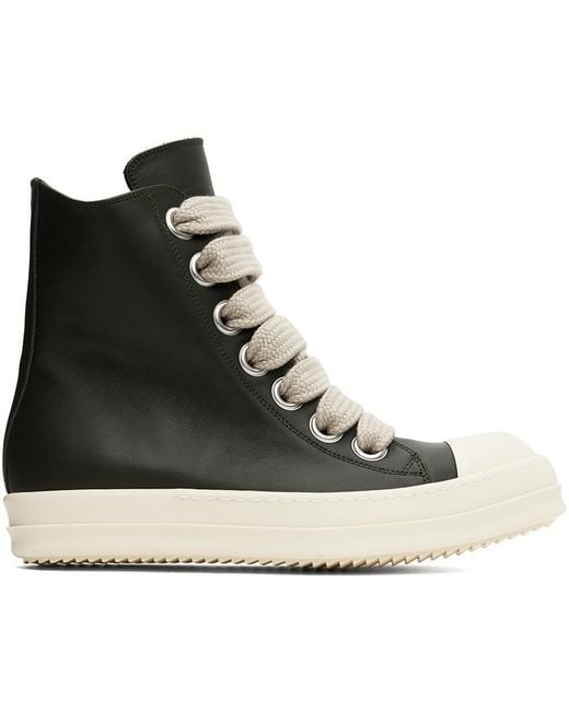 Rick Owens Black Jumbolace Sneaks Sneakers, 100% Calf Leather for men