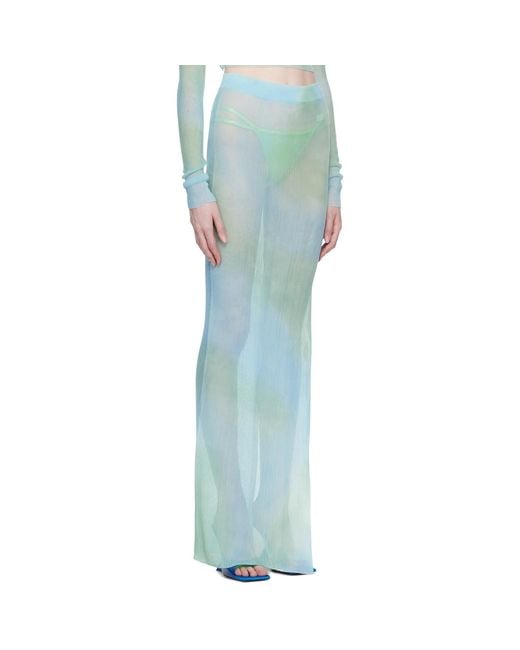 Off-White c/o Virgil Abloh Blue Tie-dye Midi Skirt