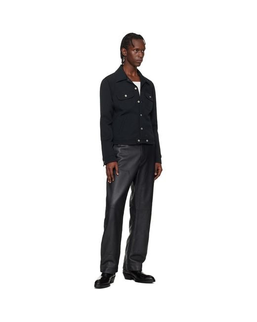 Courreges Black Signature Twill Trucker Jacket for men