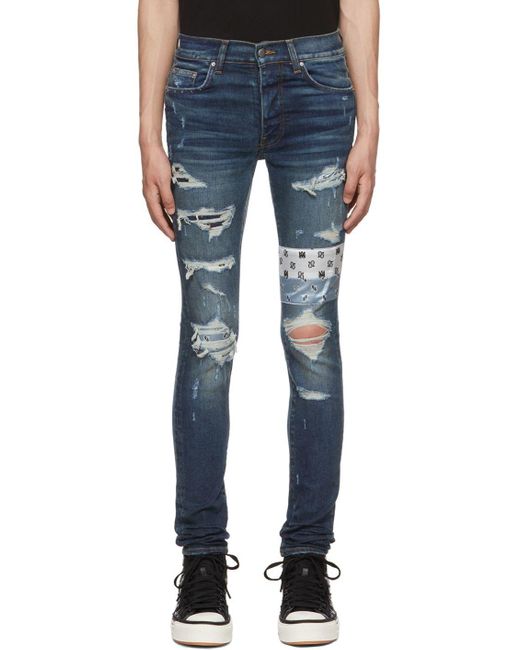 Amiri Denim Art Patch Jeans in Blue for Men Lyst Canada