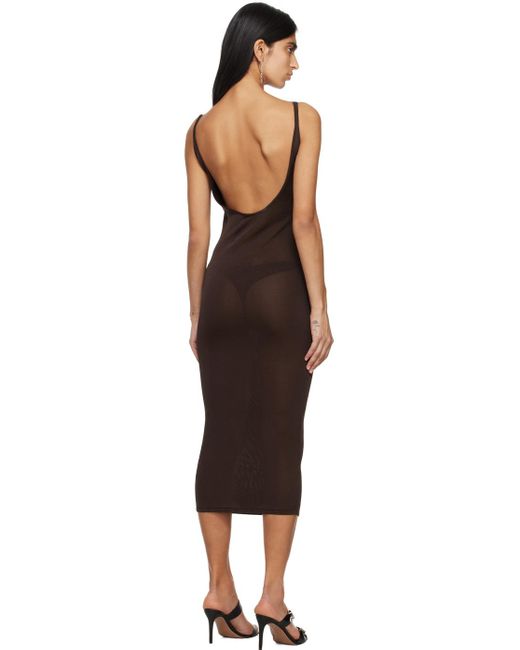 Dion Lee Black Brown Double Wire Midi Dress