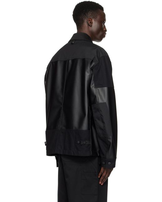 Junya Watanabe Black Carhartt Work In Progress Edition Faux-leather Jacket for men