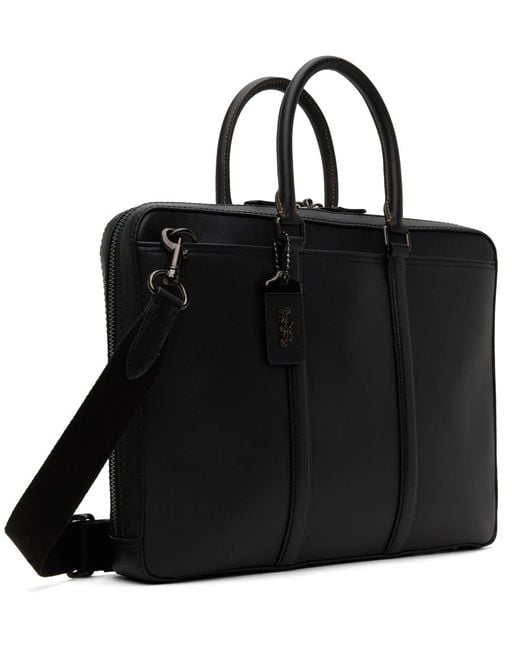 COACH Black Metropolitan Slim Briefcase for men