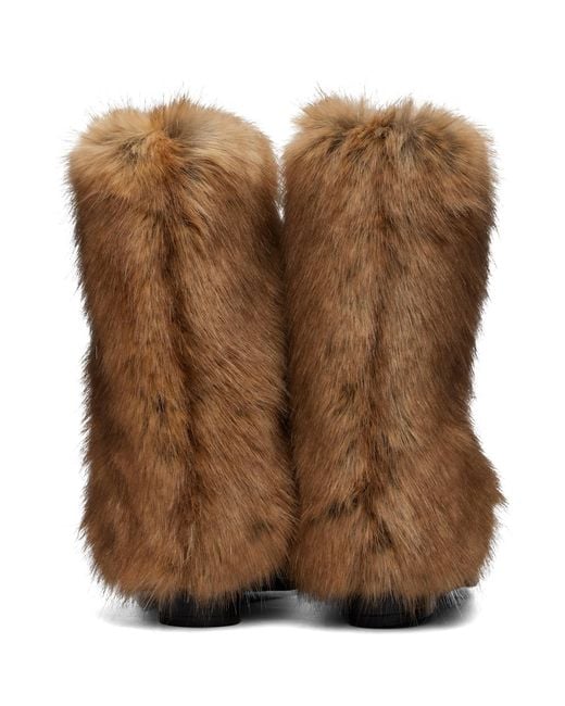 FIDAN NOVRUZOVA Brown Havva Chunky Heel Cropped Trouser Boots