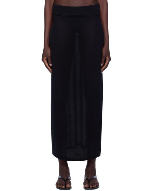 Totême  Black Knit Maxi Skirt