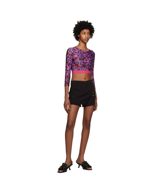 Versace Jeans Couture Purple Pink Sketch Couture Long Sleeve T-shirt