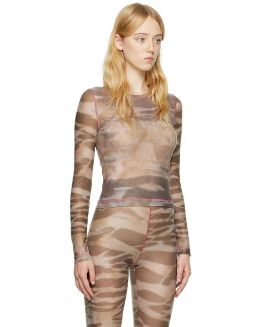 DIESEL Tan Sielos Long Sleeve T-shirt | Lyst Australia