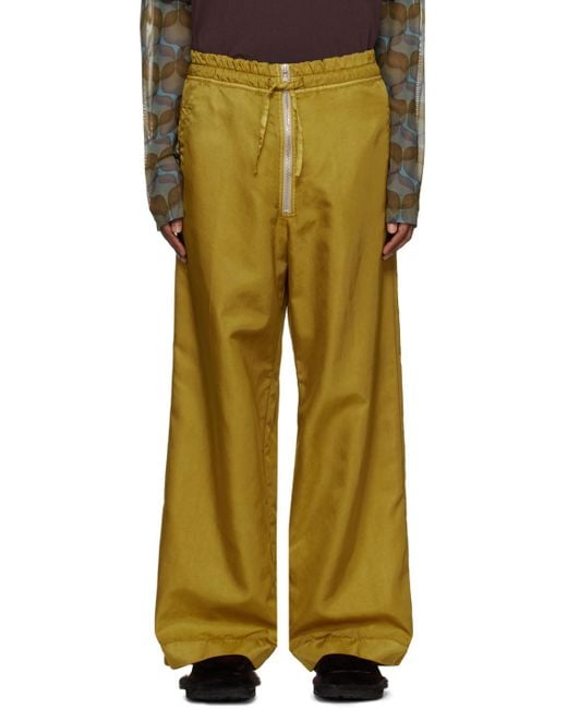 Dries Van Noten Yellow Overdyed Trousers for men