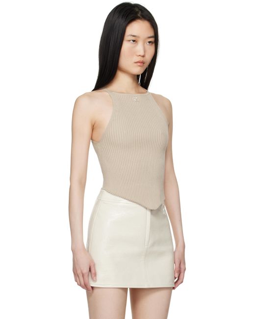 Courreges タン Pointy リブニット タンクトップ Natural