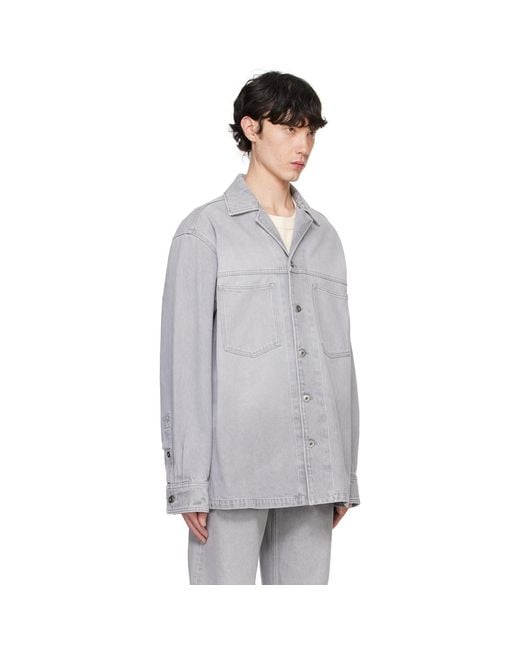 Bottega Veneta Gray Washed Denim Shirt for men