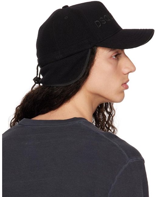 DSquared² Black Dsqua2 Patch Baseball Cap for men