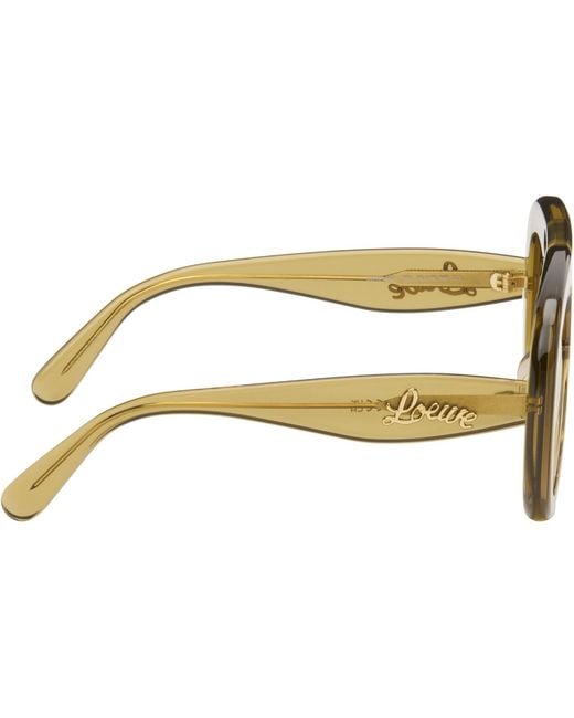 Loewe Brown Curvy Logo Aviator Sunglasses for men