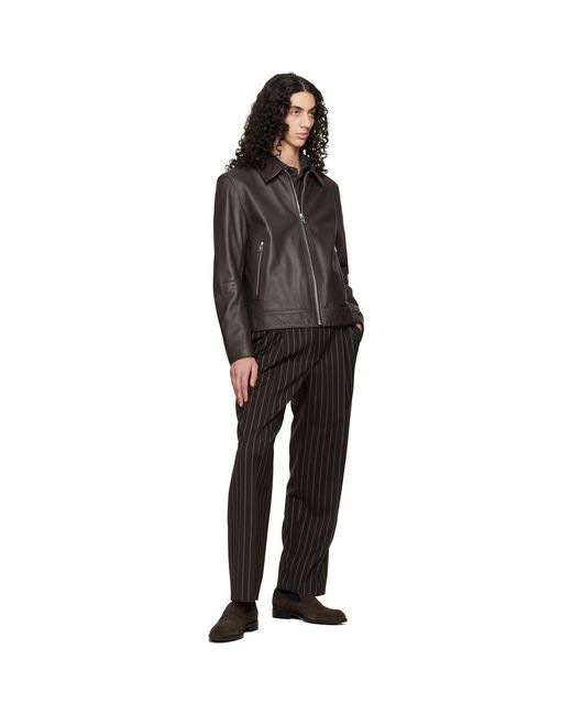 Boss Black Regular Fit Leather Jacket for men