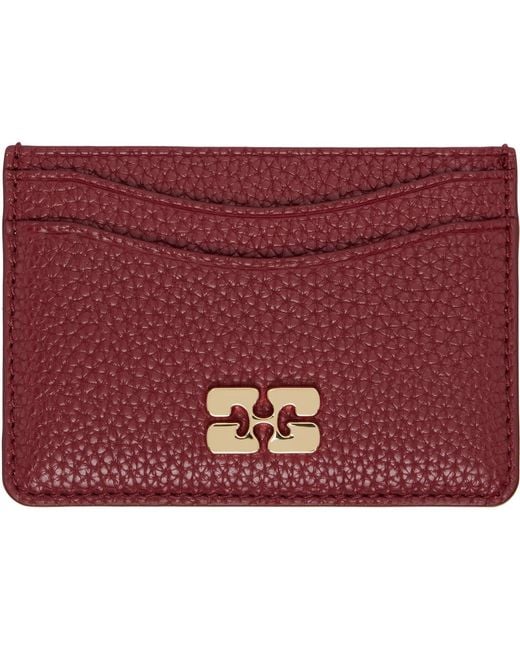 Ganni Red Bou Card Holder
