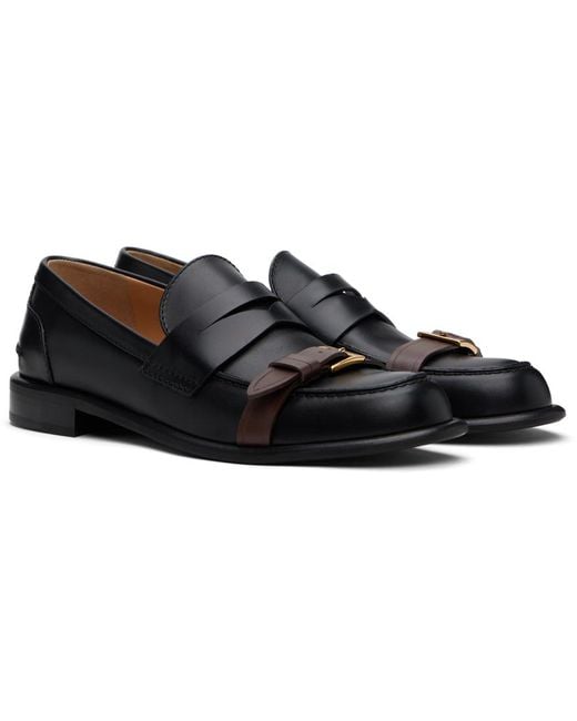 J.W. Anderson Black Leather Loafers for men