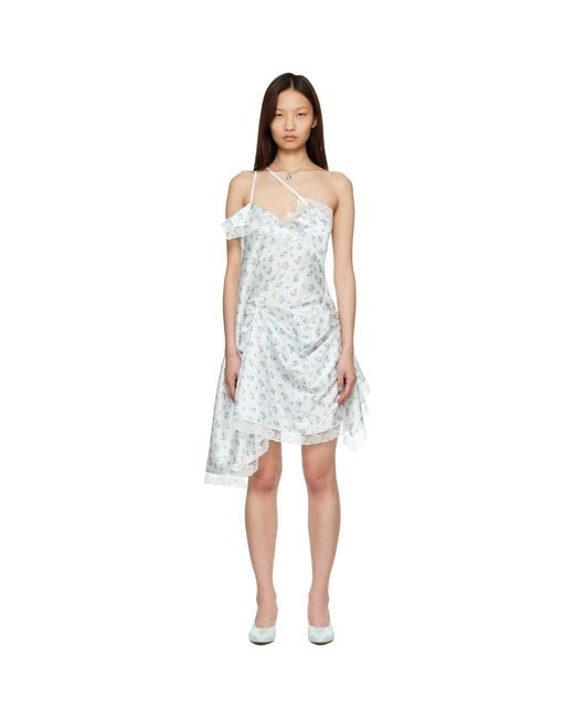August Barron Blue Lifted Slip Minidress