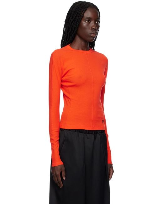 Y-3 Orange Fitted Long Sleeve T-shirt