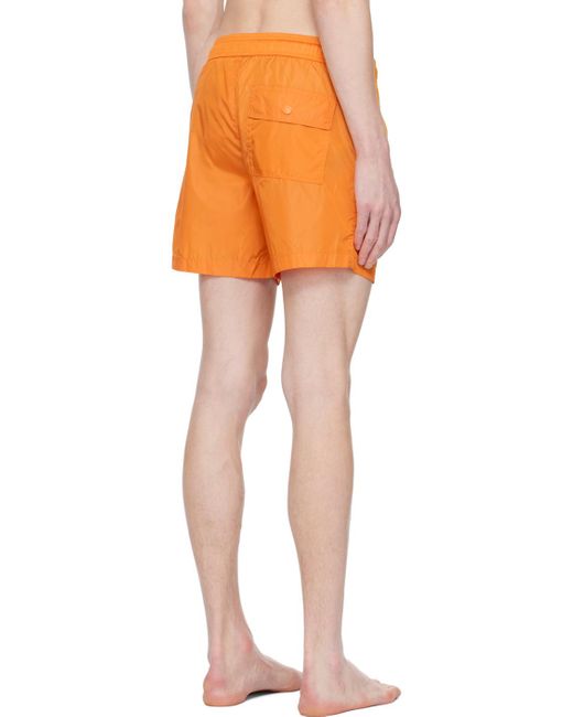 Moncler Orange Drawstring Swim Shorts for men