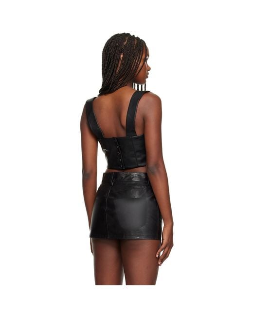 Aleksandre Akhalkatsishvili Black Padded Faux-Leather Corset