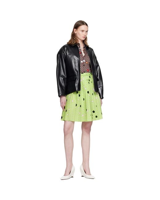 Marni Black Pointed Collar Leather Jacket