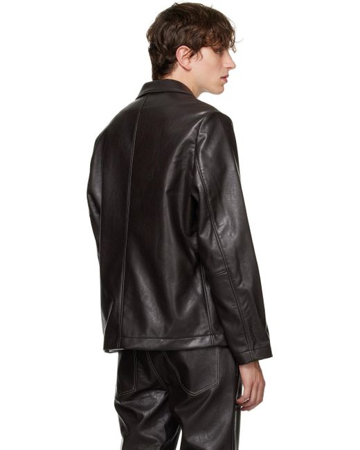 Séfr Black Francis Faux-leather Jacket for men