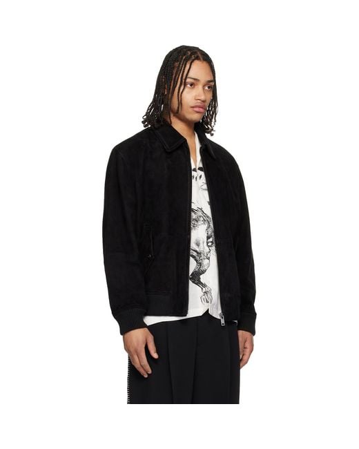 HUGO Black Extra-Slim-Fit Soft Suede Jacket for men