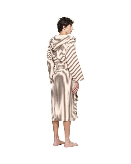 Tekla White Off- & Terry Hooded Bathrobe for men