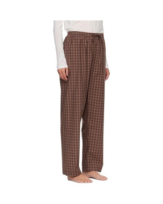 Tekla Brown Fine Twill Pyjama Pants